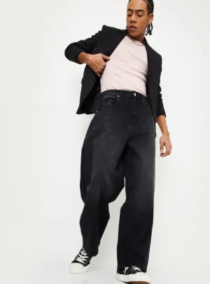 Shadow Ledger – Premium Wide-Leg Black Fade Jean